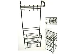 4Living Naulakko-kenkäteline Musta Metalli