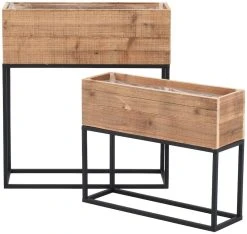 4living Country Kukkalaatikot Suorakaide 2 Kpl Musta/puu -Anno Store 314869 4 1