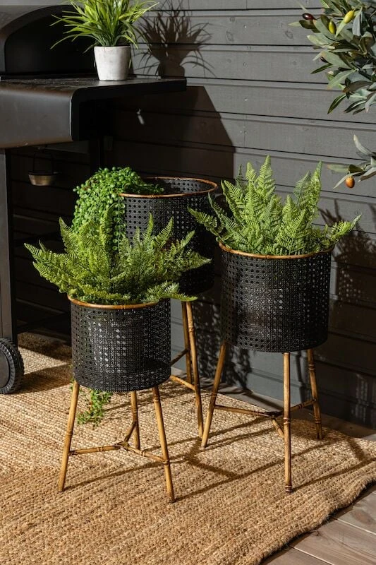 4living Lombok Kukkateline 3kpl Setti Musta/ruskea 5 4living Lombok Kukkateline 3kpl Setti Musta/ruskea - Image 3