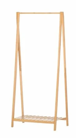 4Living 1-hyllyinen Bambuvaaterekki 62x33x140 Cm Luonnonväri