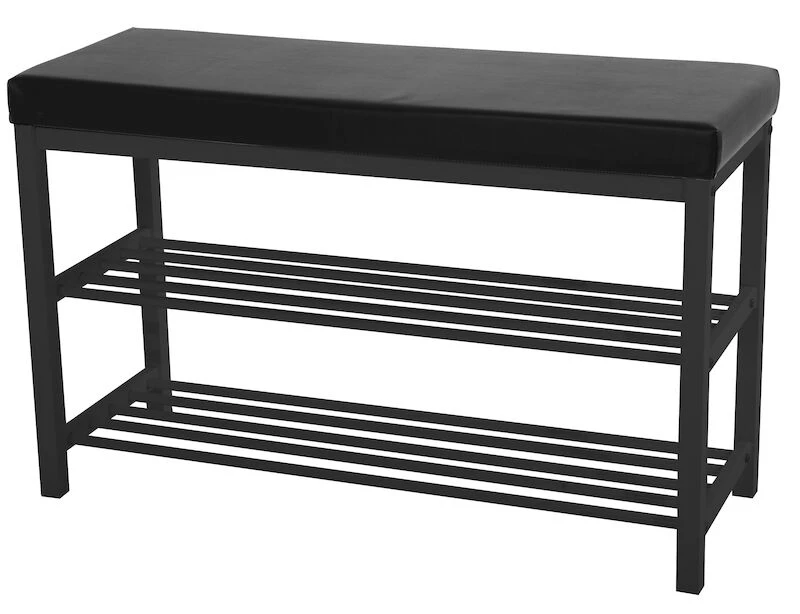 4Living Eteispenkki Kenkätelineellä 80 Cm Musta 4 4Living Eteispenkki Kenkätelineellä 80 Cm Musta - Image 2
