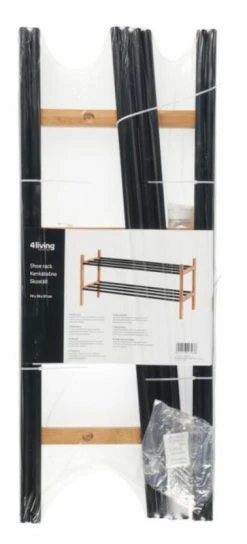 4Living Kenkäteline 79x30x37 Cm Musta/luonnonväri -Anno Store 4Living kenkateline 79x30x37 4