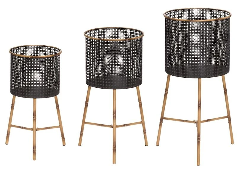 4living Lombok Kukkateline 3kpl Setti Musta/ruskea 3 4living Lombok Kukkateline 3kpl Setti Musta/ruskea