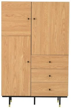 Veke Moda Kaappi 90x140 Musta/tammi -Anno Store 641156 1