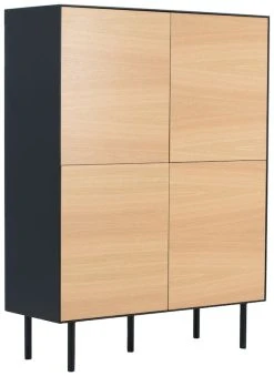 Veke Koto Kaappi 4-ovella Musta/tammi -Anno Store 644102