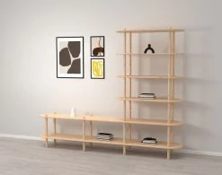 Veke Askel Taso Ja Avohylly 230x35x185 Cm Puuvalmis