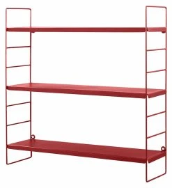 Day Seinähylly 3-hyllyllä Punainen