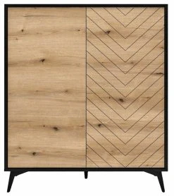 Eureka Dumont Kaappi 104x39x119 Cm Tammi/musta -Anno Store Dumont kaappi edesta