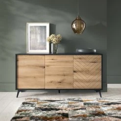 Eureka Dumont Senkki 154x39x77 Cm Tammi/musta