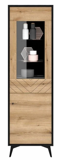 Eureka Dumont Vitriini 54x39x178 Cm Tammi/musta