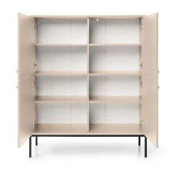 Eureka Fine Kaappi 4-ovella Beige 13 Eureka Fine Kaappi 4-ovella Beige -Anno Store Fine kaappi beige edesta auki
