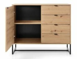 Eureka Fore Senkki 103x39x89 Cm Tammi/musta -Anno Store Fore senkki 103x39x89 cm tammi musta ovet auki