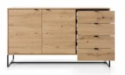 Eureka Fore Senkki 153x39x89 Cm Tammi/musta 10 Eureka Fore Senkki 153x39x89 Cm Tammi/musta -Anno Store Fore senkki 153x39x89 cm tammi musta laatikot auki