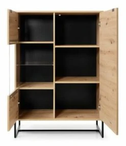 Eureka Fore Vitriini 93x39x133 Cm Tammi/musta -Anno Store Fore vitriini 93x39x133 cm tammi musta ovet auki