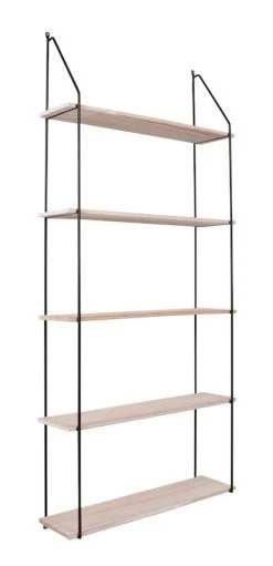 House Nordic Eindhoven Seinähylly Musta/puu -Anno Store HouseNordic Eindhoven seinahylly 3