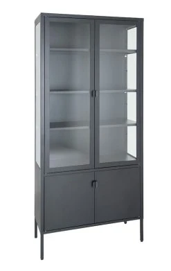 House Nordic Brisbane Korkea Vitriini 80x35x180 Cm Mattamusta