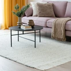 Veke Kuutamo Villamatto 140x200 Cm Luonnonvalkoinen/farkku