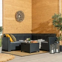 Veke Lupiini Kulmasohva Ja Sohvapöytä Grafiitti -Anno Store Lupiini kulmasohva ja sohvapoyta miljoossa Musta web pete 5