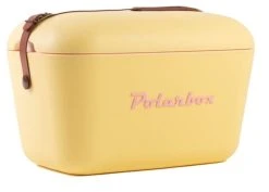 Noortrade Polarbox Kylmälaukku 12L Keltainen Vaaleanpunaisella Tekstillä
