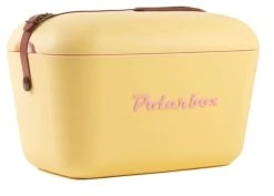 Noortrade Polarbox Kylmälaukku 20L Keltainen Vaaleanpunaisella Tekstillä