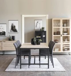 Rowico Everett Vitriini 95x41x195 Cm Valkopesty Tammi