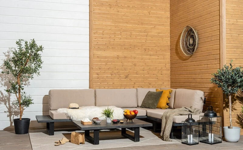 Veke Saima XL Avokulmasohva Musta/Texsilk Hiekka 4212 3 Veke Saima XL Avokulmasohva Musta/Texsilk Hiekka 4212