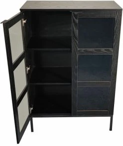 Tenstar Siera Korkea Vitriini 80x40x120 Cm Musta -Anno Store Siera lasiovikaappi korkea musta3