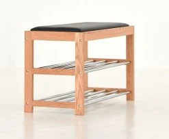 Veke Arki Eteispenkki Kenkätelineellä Tammi/musta -Anno Store Veke Arki eteispenkki kenkatelineella tammi musta 3 0