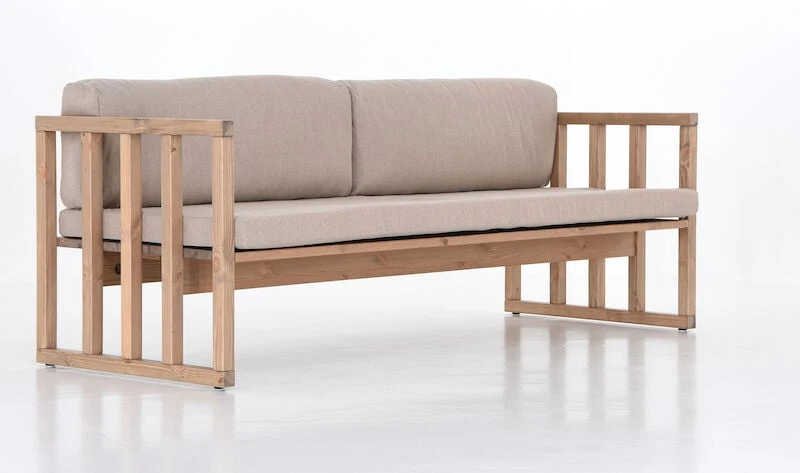 Veke Kioto 3-istuttava Sohva Antiikkipetsattu/Texsilk Hiekka 4212 - Image 5