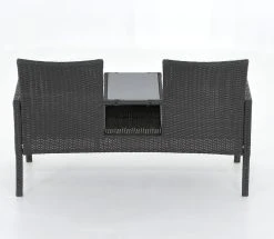 Veke Tupla Puutarhapenkki Pöydällä Tummanharmaa Polyrottinki, Harmaat Pehmusteet -Anno Store Veke Tupla puutarhapenkki poydalla tummanharmaa polyrottinki harmaat pehmusteet 8 2