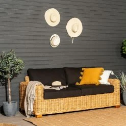 Veke Vorona 3-istuttava Rottinkisohva Luonnonväri/musta Pehmuste -Anno Store Vorona rottinkinojatuoli miljoossa web pete 8 1