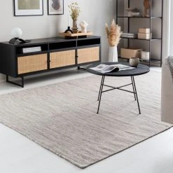 House Nordic Vita Avohylly Musta, Tammihyllyillä 80x36x170 Cm -Anno Store askel villamatto pellava 200x300cm 7 1