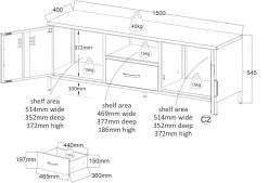 Eureka Carbon Tv-taso 150x40 Cm Musta -Anno Store carbon tvtaso 150 musta mittakuva