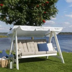 Hillerstorp Dalom Pihakeinu Valkoinen + Valkoinen Katos -Anno Store dalom pihakeinu ja katos