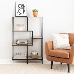 Eureka Dawson Hylly 80x33x120 Cm Musta/tammi -Anno Store dawson hylly 80x33cm web 7