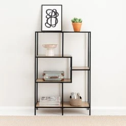 Eureka Dawson Hylly 80x33x120 Cm Musta/tammi -Anno Store dawson hylly 80x33cm web 8