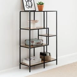 Eureka Dawson Hylly 80x33x120 Cm Musta/tammi