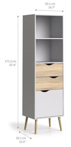 Tvilum Delta Kirjahylly Valkoinen/tammi -Anno Store delta kirjahylly valk tammi 3 1