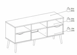 Tvilum Delta Tv-taso 120 Valkoinen/tammi -Anno Store delta tv taso 120