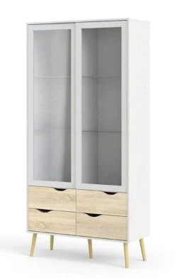 Tvilum Delta Vitriini 2-ovella Valkoinen/tammi -Anno Store deltavitriini