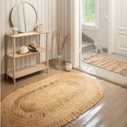 Fanni K Kehä Juuttimatto 120x180 Cm Ovaali Luonnonväri -Anno Store fanni k keha ovaali juuttimatto 3