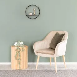 Veke Kerä Pyöreä Rottinkiseinähylly Ø35 Cm Luonnonväri/musta -Anno Store fanni k lepo nojatuoli beige web 2