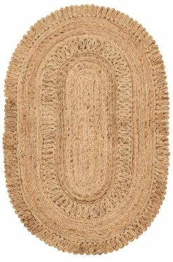 Fanni K Kehä Juuttimatto 120x180 Cm Ovaali Luonnonväri