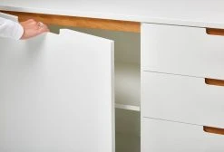 Veke Hanko Lipasto 4 Laatikkoa + Ovi Valkoinen/tammi -Anno Store hanko lipasto 14 valkoinen tammi lahi