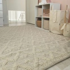 Mattokymppi Helmi Villamatto 60x120 Cm Vaalean Harmaa -Anno Store helmi villamatto