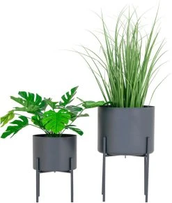 House Nordic Pavia Kukkaruukut 2kpl Harmaa