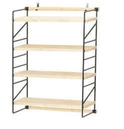 Kulmala-Tuote Ilma Seinähylly Pystykannakkeella 80 Musta -Anno Store ilma rima seinahylly 4 hyllya musta 04 1