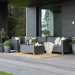 Veke Jersey Kulmasohva Ja Sohvapöytä, Tummanharmaa Polyrottinki -Anno Store jersey kulmasohva 3k1 ja sohvapoyta web 11