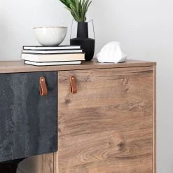 Eureka Kero Korkea Vitriini 93x39x133 Cm Tammi/harmaa -Anno Store kero korkea vitriini 93x39 cm web 33