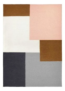 Finarte Kortteli Villamatto 140x200 Cm Ruskea -Anno Store kortteli wool rug grey pink 3